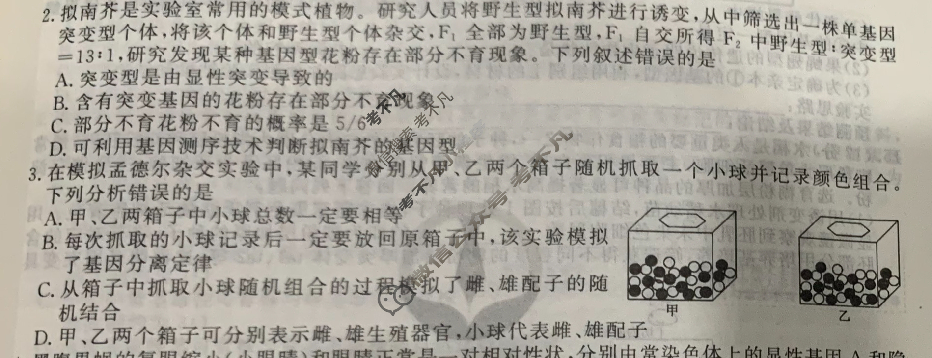 [衡水金卷先享题]2025-2026高三一轮复习40分钟周测卷/生物学Q(八)8试题