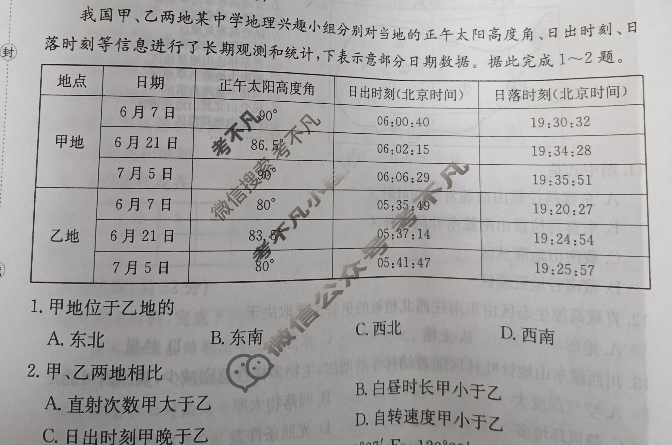2025年内蒙古普通高中学业水平选择性考试高考模拟示范卷·地理(七)7[25·(新高考)ZX·MNJ·地理·NM]试题