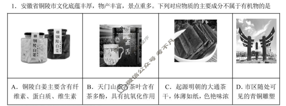2025年"江南十校"高一年级5月阶段联考化学(人教A版)试题