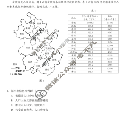 [1号卷]A10联盟2024级高一下学期5月学情调研考地理C试题