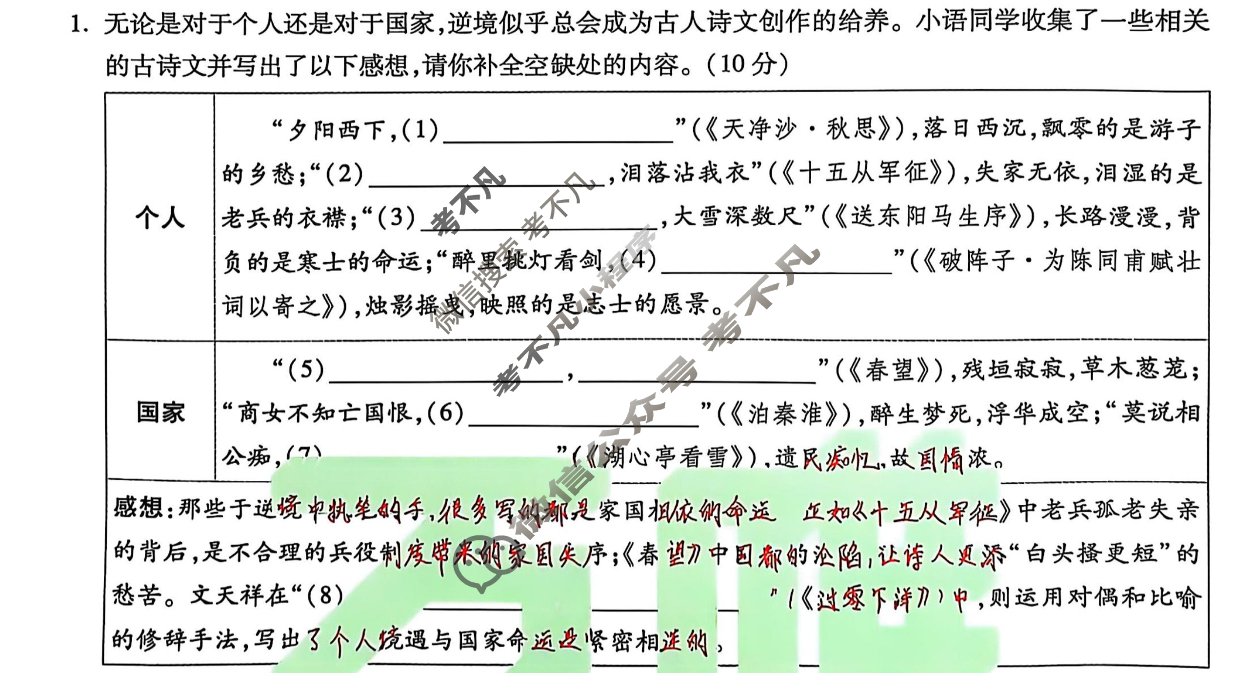 [万唯中考·黑白卷]山西省2025年初中学业水平考试语文·白卷试题