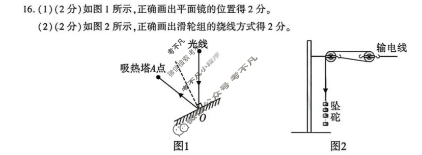 [学林教育]2025年陕西省初中学业水平考试·临考冲刺卷Ⓠ物理A答案