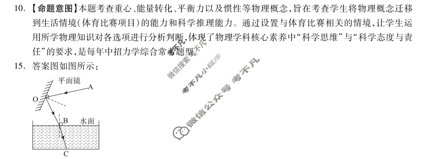 [明思教育]2025年河南省普通高中招生考试试卷(金榜卷)物理答案