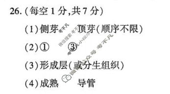[学林教育]2025春季七年级期末素养测评卷生物B(人教版)答案