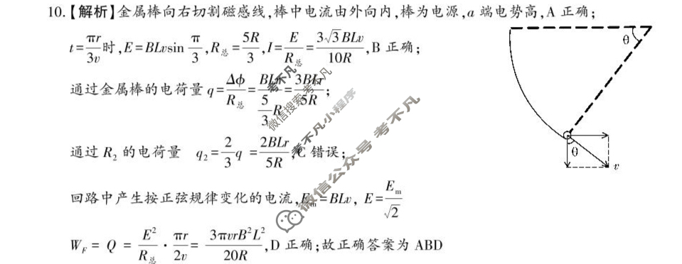 2025年邵阳市高二联考试题卷(7月)物理答案