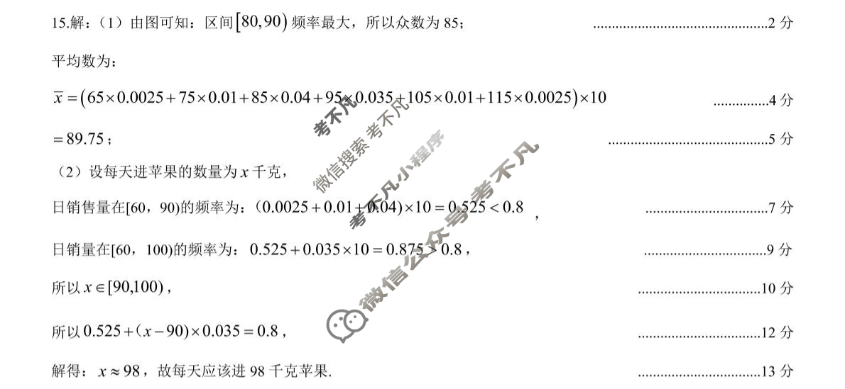 运城市2024-2025学年高一第二学期期末调研测试(2025.7)数学答案