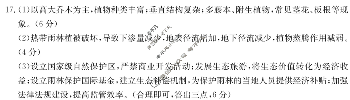 甘肃省高二2024-2025学年高二年级诊断考试(7.10)地理答案