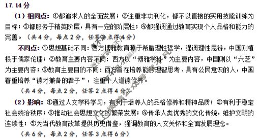 许昌市XCS2024-2025学年第二学期高二年级期末教学质量检测(7月)历史答案