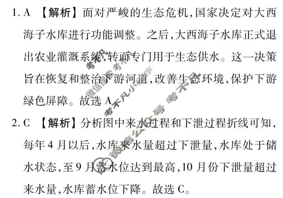 2025年衡水金卷先享题·信息卷 普通高中学业水平选择性考试模拟试题 地理(山东专版)(一)1答案
