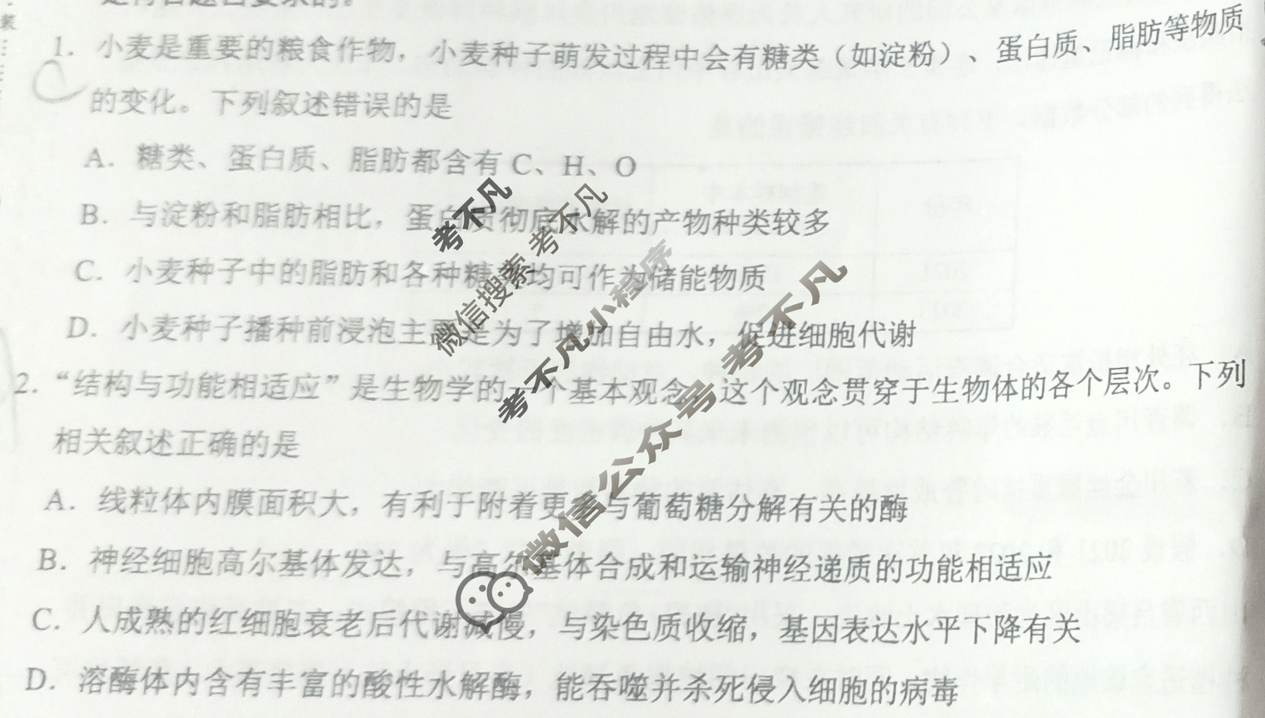 [学科网]2026届新高三学情摸底考(6月)生物(新高考卷)试题