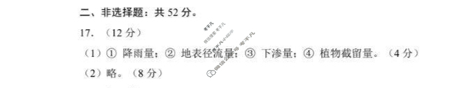 福建省全国名校联盟2026届高三联合开学摸底考试(8月)地理答案