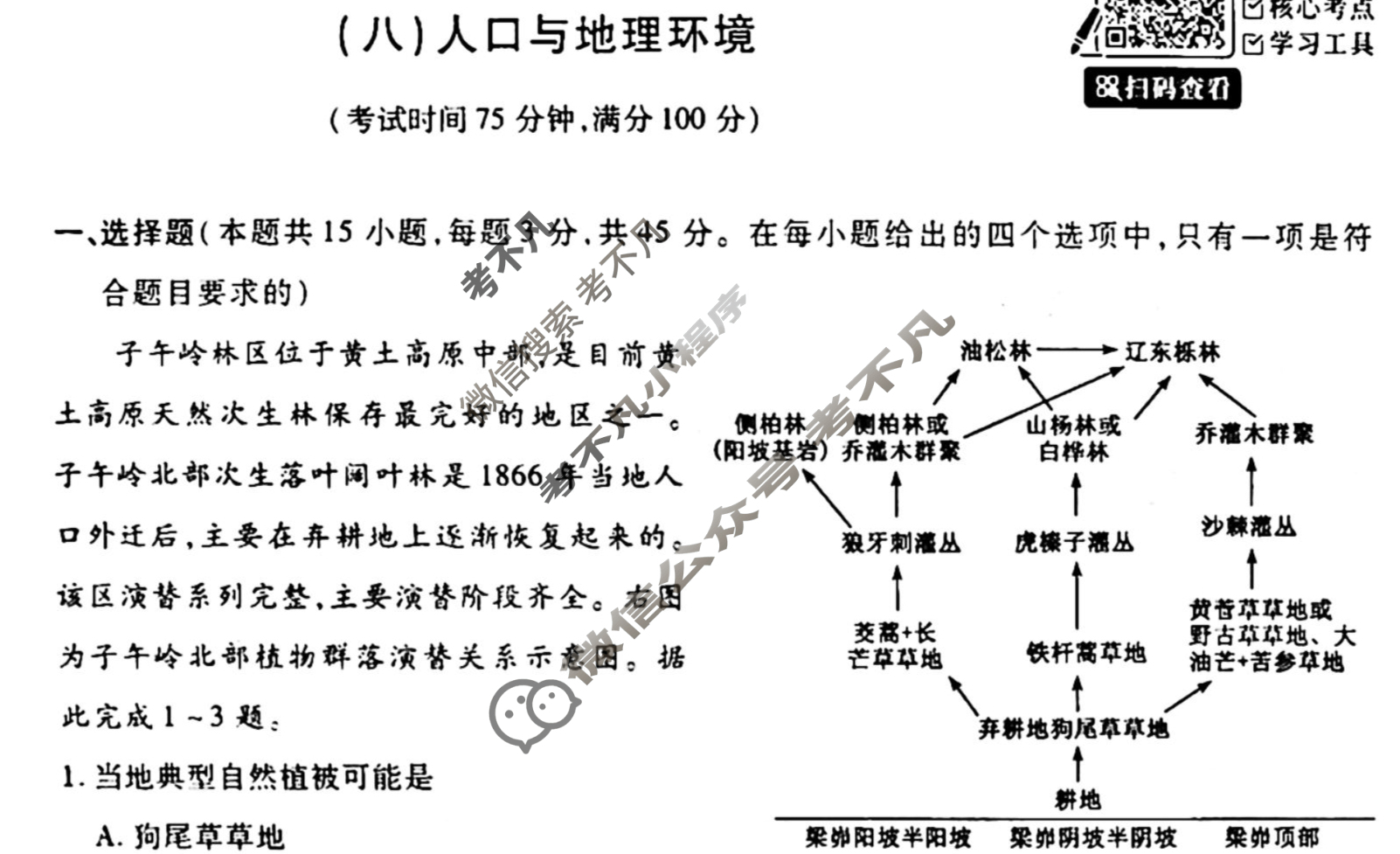 [天舟益考衡中同卷]2025-2026学年度高三一轮复习单元检测卷 地理Q(湘教版)(八)8试题