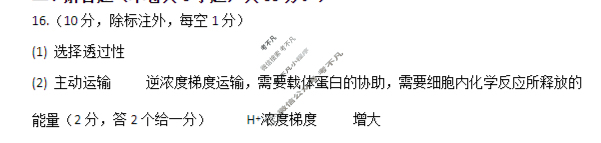 西北狼教育联盟高三2025年学情检测(2025.9)生物答案