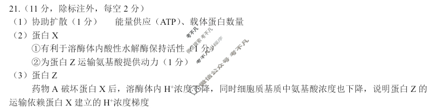 [点石联考]2025-2026学年度上学期高三年级9月份联合考试生物B答案