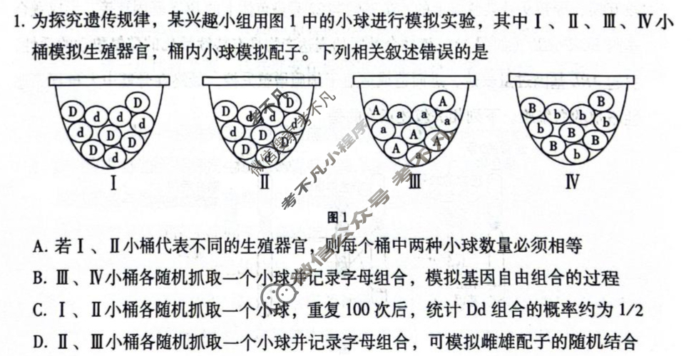 2025-2026学年度高二第一学期教学质量监测考试I(GDY)生物试题