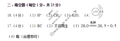 西北狼教育联盟2025年高一学情诊断化学答案