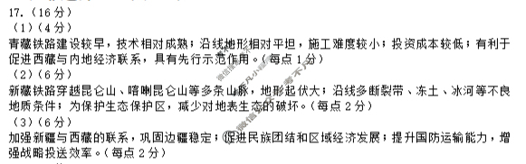 [永州一模]永州市2026年高考第一次模拟考试地理答案