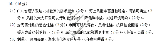长治市2025-2026学年度高三年级九月份质量监测地理答案
