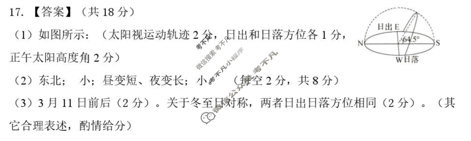 2025-2026学年第一学期蚌埠市A层高中高二第一次联考地理答案