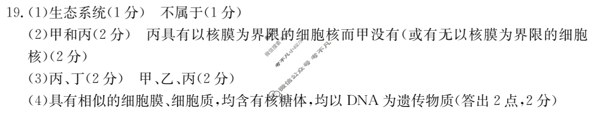河北省金太阳2025-2026学年高一年级第一次模拟选科考试(10.13)生物A2答案