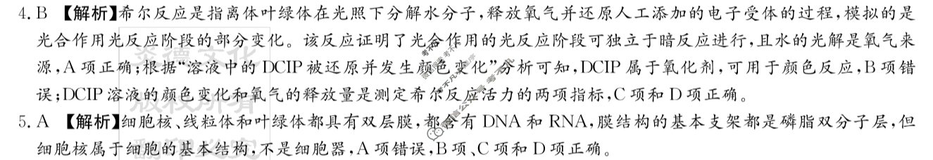 [炎德英才名校联考联合体]2025年秋季高二第二次联考生物答案