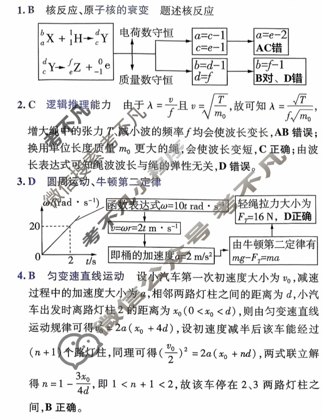 [金考卷·百校联盟]2026届8省名师联合命制高考领航卷(六)6物理答案