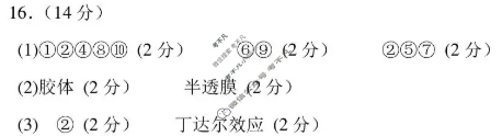2025-2026学年十堰市高一八校教联体10月联考化学答案 2025-2026学年十堰市高一八校教联体10月联考化学答案