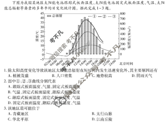 四川省2026届高三第一次教学质量联合测评(10月)地理试题 四川省2026届高三第一次教学质量联合测评(10月)地理试题
