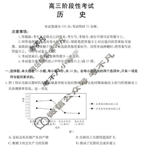 甘肃省金太阳2026届高三阶段性检测(10.29)历史试题