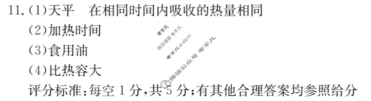 山西省2026届九年级期中阶段评估[R-PGZX D SHX(二)2]物理答案
