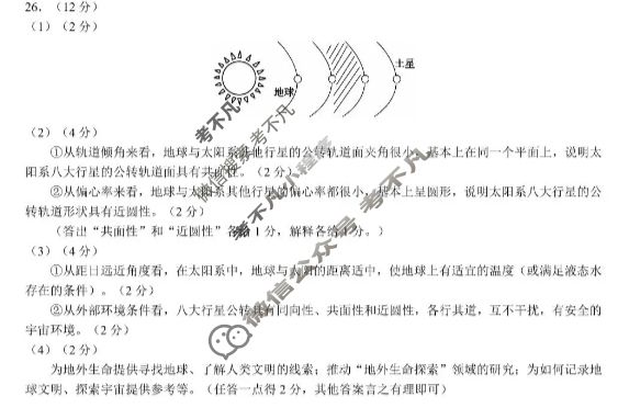 蓉城名校联盟2025-2026学年度上期高中2025级期中考试地理答案