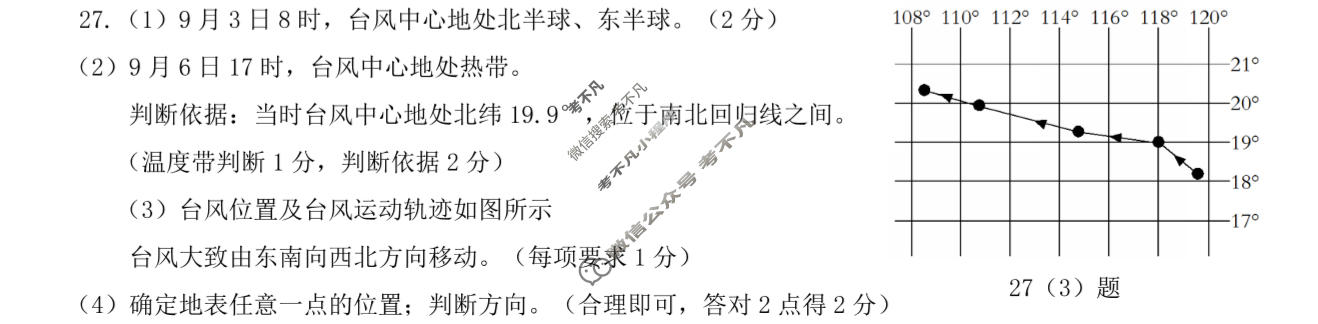 河北省2025-2026学年七年级第一学期第二次学业质量检测(10月)地理(中图版)答案