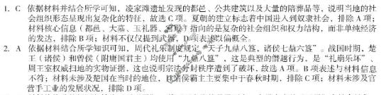 [1号卷]A10联盟&宿州十三校2025级高一上学期11月期中质量检测历史(A卷)答案