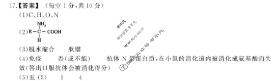 [鼎尖名校]2025-2026学年第一学期高一大联考生物A卷答案