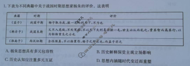 宜春市十校协作体2025~2026学年高三(上)第一次联考(11月)历史试题