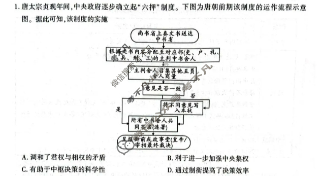 府谷中学2025年秋高二年级期中质量调研检测卷历史试题