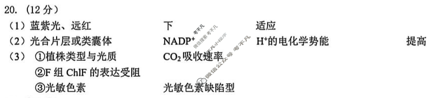 2025~2026学年第一学期镇江市期中高三质量监测(12月)生物答案