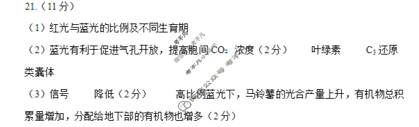 东北育才高中高三年级第三次模拟考试生物答案