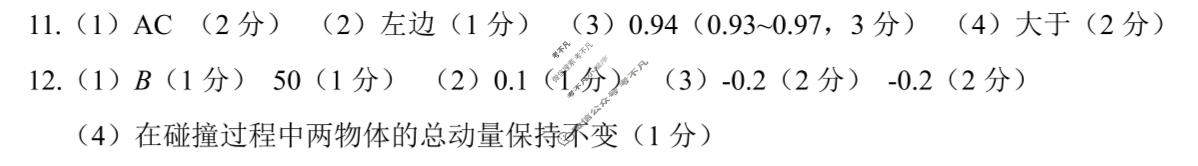 [点石联考]2025年点石联考东北"三省一区"高三年级12月份联合考试物理B卷答案
