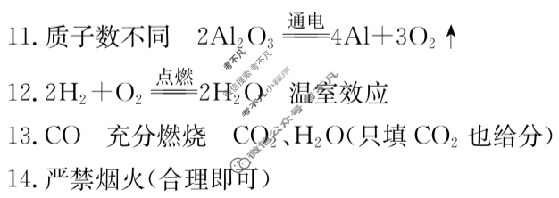 2025-2026学年山西省第一学期九年级评估质量监测(三)3化学(沪教版)答案