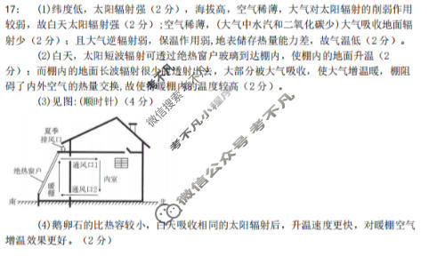辽宁省实验中学2025-2026学年上学期高一12月阶段测试地理答案