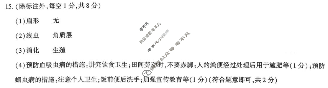 [学林教育]2025~2026学年度第一学期七年级第二次阶段性作业生物A(人教版)答案