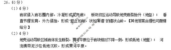 重庆市七校联盟2025-2026学年高二上学期七校联考地理答案