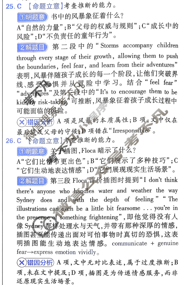 [金考卷·百校联盟]2026届8省名师联合命制高考预测卷(六)6英语答案