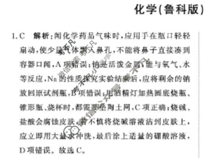 [青桐鸣]2028届普通高等学校招生全国统一考试 青桐鸣联考(高一)(12月)化学(鲁科版)答案
