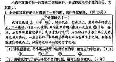 河南省2025-2026学年上学期初三阶段性学情分析(三)语文试题