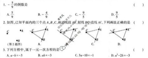 [学林教育]2025~2026学年度第一学期七年级第二次阶段性作业数学B(北师大版)试题