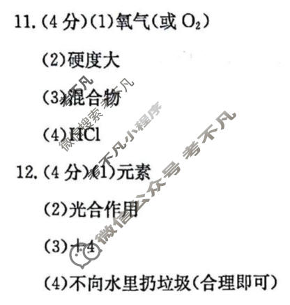 河北省2026届九年级阶段评估(二)[3L R]化学答案