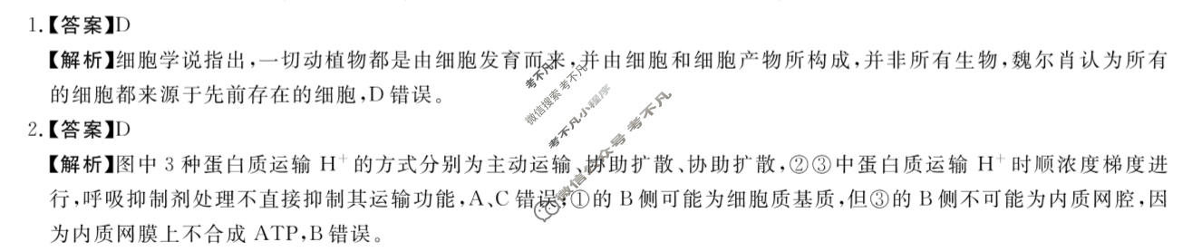 [河南新未来]2025-2026学年度高三年级12月质量检测生物B答案