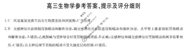 [九师联盟]2026届高三12月质量检测生物DB答案